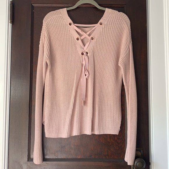 Light pink sweater from Garage. Cute & cozy! - Picture 2 of 3